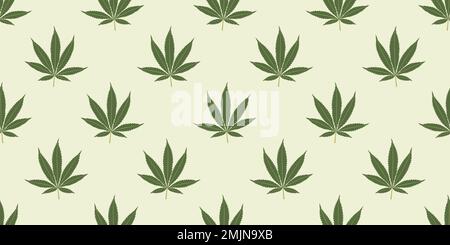 Seamless marijuana background with geometric leaves pattern Stock Vector