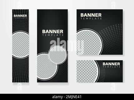 Abstract banner design web template vector Set, header web banner. Modern banner social media set for website design, Social Media Cover ads banner Stock Vector