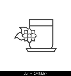 Jasmine flower tea vector icon. line sign for mobile concept and web design. Stock Vector