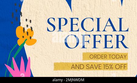 Special offer Facebook ad template, editable design vector Stock Vector