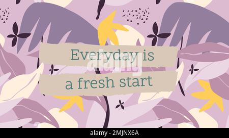 Quote blog banner template, editable inspirational message, everyday is a fresh start vector Stock Vector