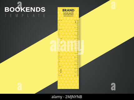 Vertical vector bookmarks design template with ruller and logo space. Inch and cm ruller on bookmarks design template. Stock Vector