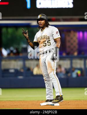 Miami Marlins relief pitcher Jarlin Garcia delivers during the ninth inning  of a baseball game against the Pittsburgh Pirates in Pittsburgh, Thursday,  Sept. 5, 2019. (AP Photo/Gene J. Puskar Stock Photo - Alamy