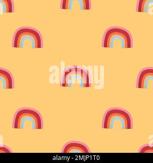 Cute seamless kids pattern background, rainbow vector illustration Stock Vector