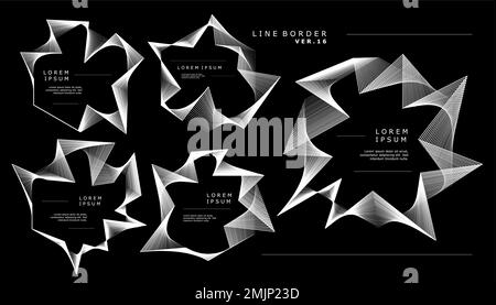 Hexagon abstract lines border design vector. Hexagonal lines abstract border Stock Vector