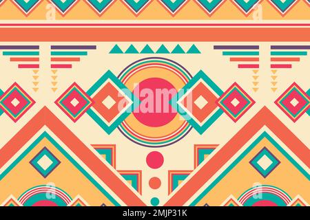 Ethnic pattern, tribal background vector, colorful design Stock Vector