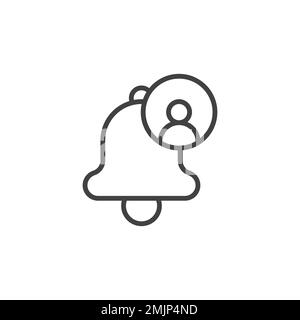 Follower notification line icon. linear style sign for mobile concept and web design. Stock Vector