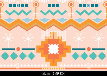 Pastel tribal background, seamless pattern vector design Stock Vector