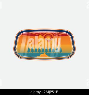 Afternoon view logo template, easy to create and suitable for companies with vector eps format Stock Vector