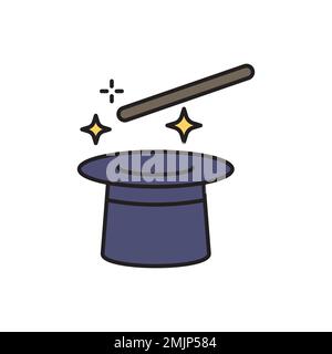 Magic hat vector icon. filled color sign for mobile concept and web design. Stock Vector