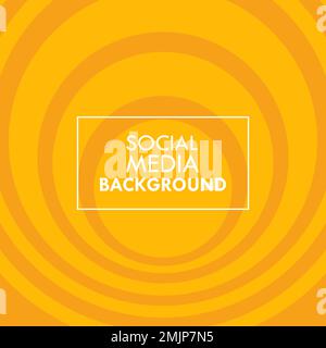 Orange Square Circular Social Media Background Vector Template Stock Vector