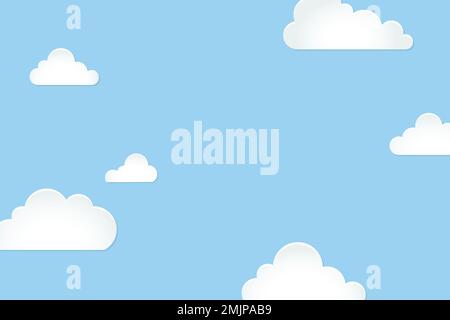 Cloud background, pastel paper cut style vector Stock Vector