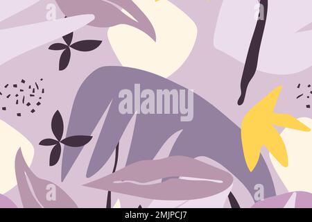 Purple leaf background, seamless pattern vector Stock Vector
