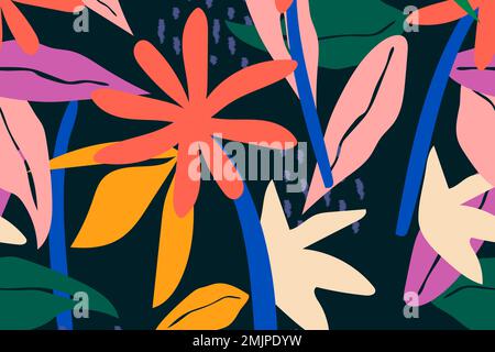 Funky leaf background seamless pattern vector Stock Vector