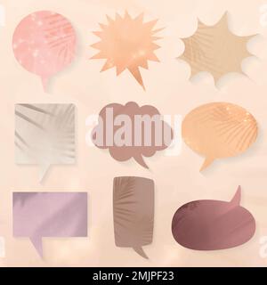 Aesthetic shadows speech bubble set Stock Vector