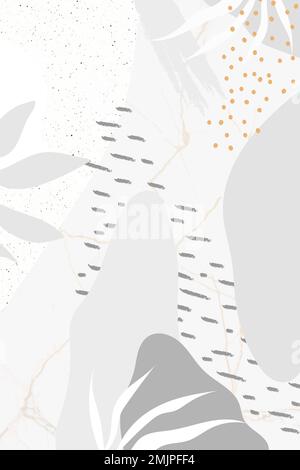 Grayish botanical Memphis pattern background vector Stock Vector