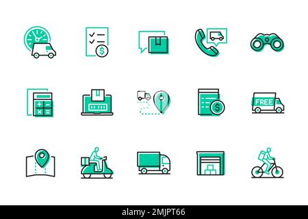 Delivery services - modern line design style icons set Stock Vector