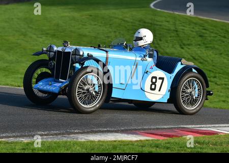 Simon Jackson, MG PB, Triple M Register Race for Pre-War MG Cars, fifteen minutes of racing for iconic MG Midget, Magna and Magnette (hence Triple M) Stock Photo
