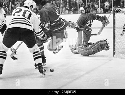 Serge Savard of the Montreal Canadiens skates with the puck during an