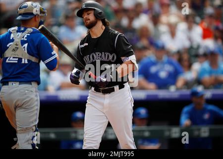 Colorado Rockies first baseman C.J. Cron (25) in the first inning of a  baseball game Wednesday, July 27, 2022, in Denver. (AP Photo/David  Zalubowski Stock Photo - Alamy