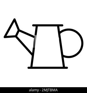 Watering can icon line isolated on white background. Black flat thin icon on modern outline style. Linear symbol and editable stroke. Simple and pixel Stock Vector