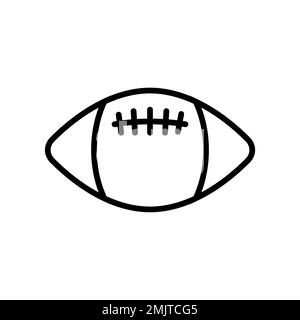 Rugby ball icon line isolated on white background. Black flat thin icon on modern outline style. Linear symbol and editable stroke. Simple and pixel p Stock Vector