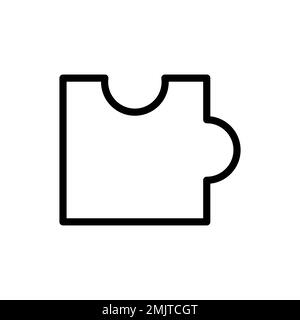 Puzzle icon line isolated on white background. Black flat thin icon on modern outline style. Linear symbol and editable stroke. Simple and pixel perfe Stock Vector