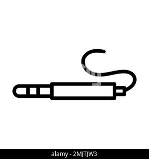 Computer jack icon line isolated on white background. Black flat thin icon on modern outline style. Linear symbol and editable stroke. Simple and pixe Stock Vector