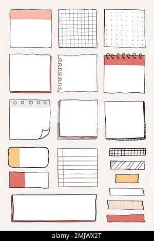Blank reminder paper notes vector set Stock Vector