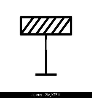 Road block icon line isolated on white background. Black flat thin icon on modern outline style. Linear symbol and editable stroke. Simple and pixel p Stock Vector