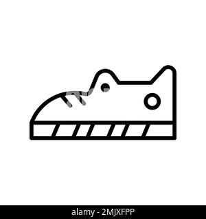 Sports boots icon line isolated on white background. Black flat thin icon on modern outline style. Linear symbol and editable stroke. Simple and pixel Stock Vector