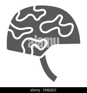 Military helmet glyph icon, army and war, armor sign, vector graphics, a solid pattern on a white background, eps 10. Stock Vector