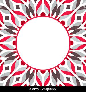 Abstract geometric pattern in red-grey-brown colors, with waves and dots. Vector illustration. Stock Vector