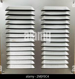 Silver ventilation cover from an industrial kitchen Stock Photo