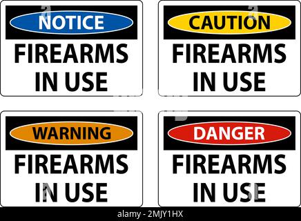 Caution Firearms Allowed Sign Firearms In Use Stock Vector