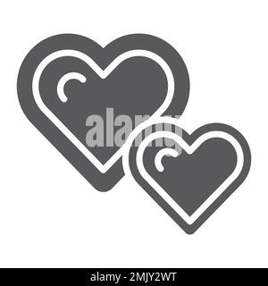 Live hearts glyph icon, love and like, heart sign, vector graphics, a solid pattern on a white background, eps 10. Stock Vector