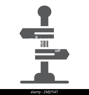 Signpost glyph icon, way and direction, guidepost sign, vector graphics, a solid pattern on a white background, eps 10. Stock Vector