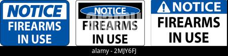 Notice Firearms Allowed Sign Firearms In Use Stock Vector