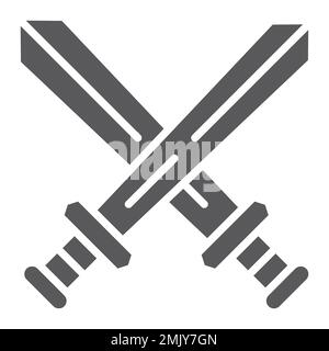 Fighting glyph icon, game and play, crossed swords sign, vector graphics, a solid pattern on a white background, eps 10. Stock Vector