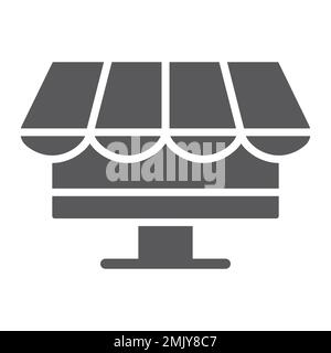 Game shop glyph icon, game and buy, store sign, vector graphics, a solid pattern on a white background, eps 10. Stock Vector