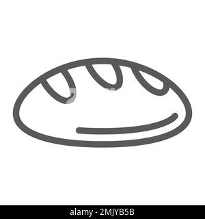 Bread line icon, bakery and food, pastry sign, vector graphics, a linear pattern on a white background, eps 10. Stock Vector
