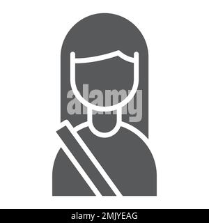 Passenger glyph icon, human and taxi, girl sign, vector graphics, a solid pattern on a white background, eps 10. Stock Vector