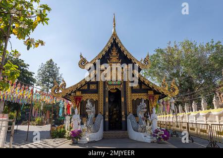 Chiang Mai, Thailand - January 16 2023: Phrathat Temple in Chiang Mai Stock Photo