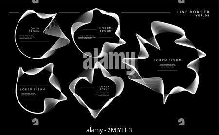 Abstract modern line border design template. Blended line on circle design. Stock Vector