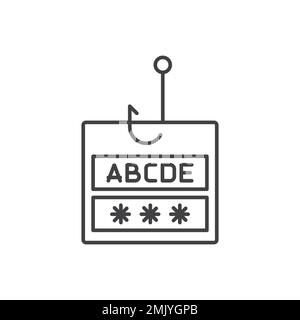 Password phishing line icon. linear style sign for mobile concept and web design. Stock Vector