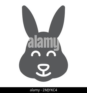 Easter bunny glyph icon, animal and easter, easter rabbit sign, vector graphics, a solid pattern on a white background, eps 10. Stock Vector