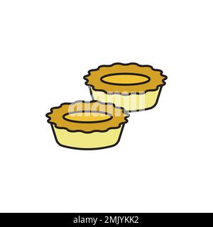 Egg tart vector icon. filled color sign for mobile concept and web design. Chinese egg tarts Stock Vector