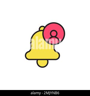 Follower notification filled color icon. linear style sign for mobile concept and web design. Stock Vector