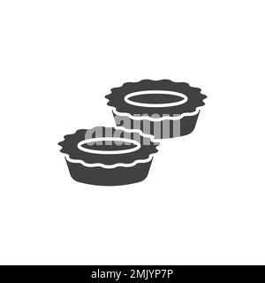 Egg tart vector icon. filled flat sign for mobile concept and web design. Chinese egg tarts Stock Vector