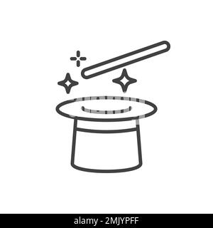 Magic hat vector icon. line sign for mobile concept and web design. Stock Vector